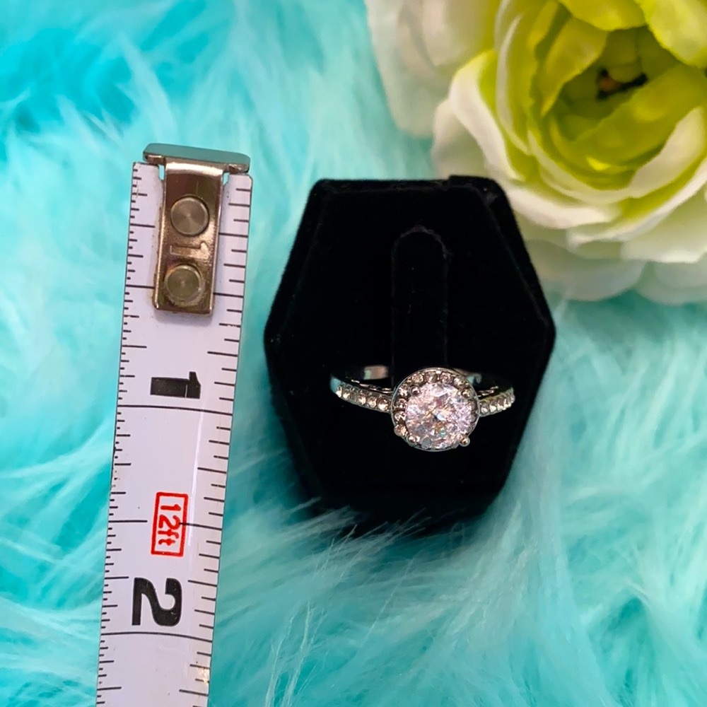 NEW! Solitaire Diamond Ring With Diamond Band - Picture 4 of 4